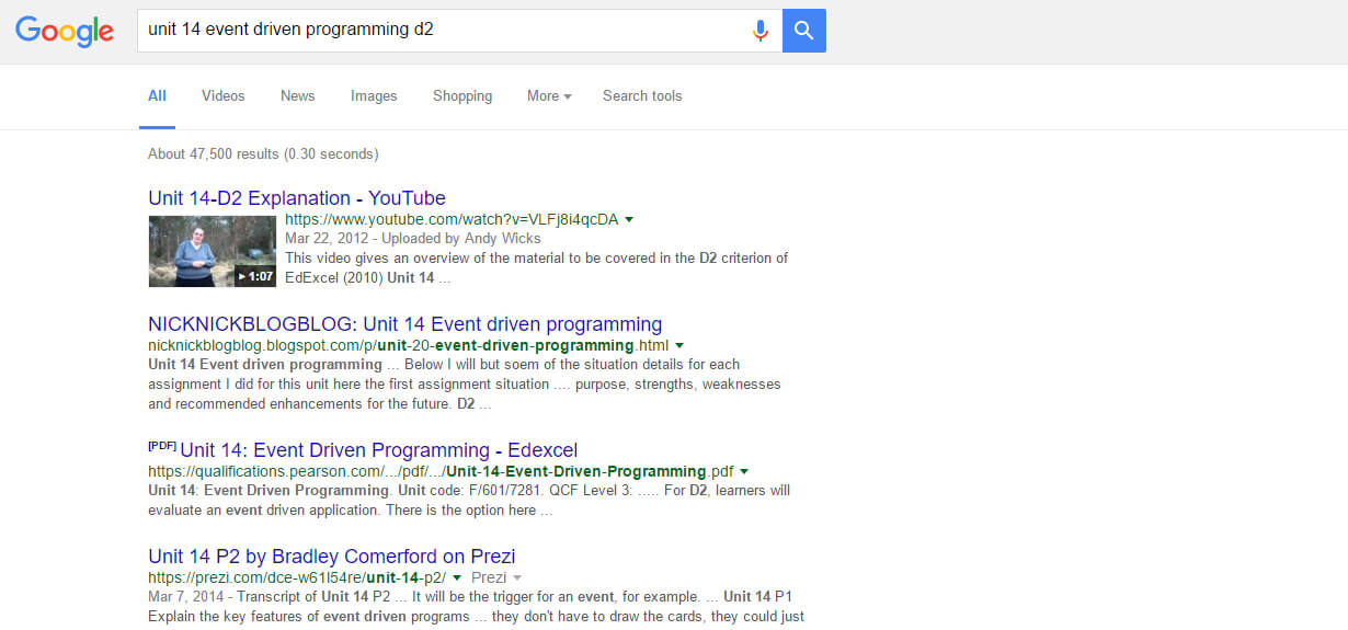 Current version of Google.com's search results page