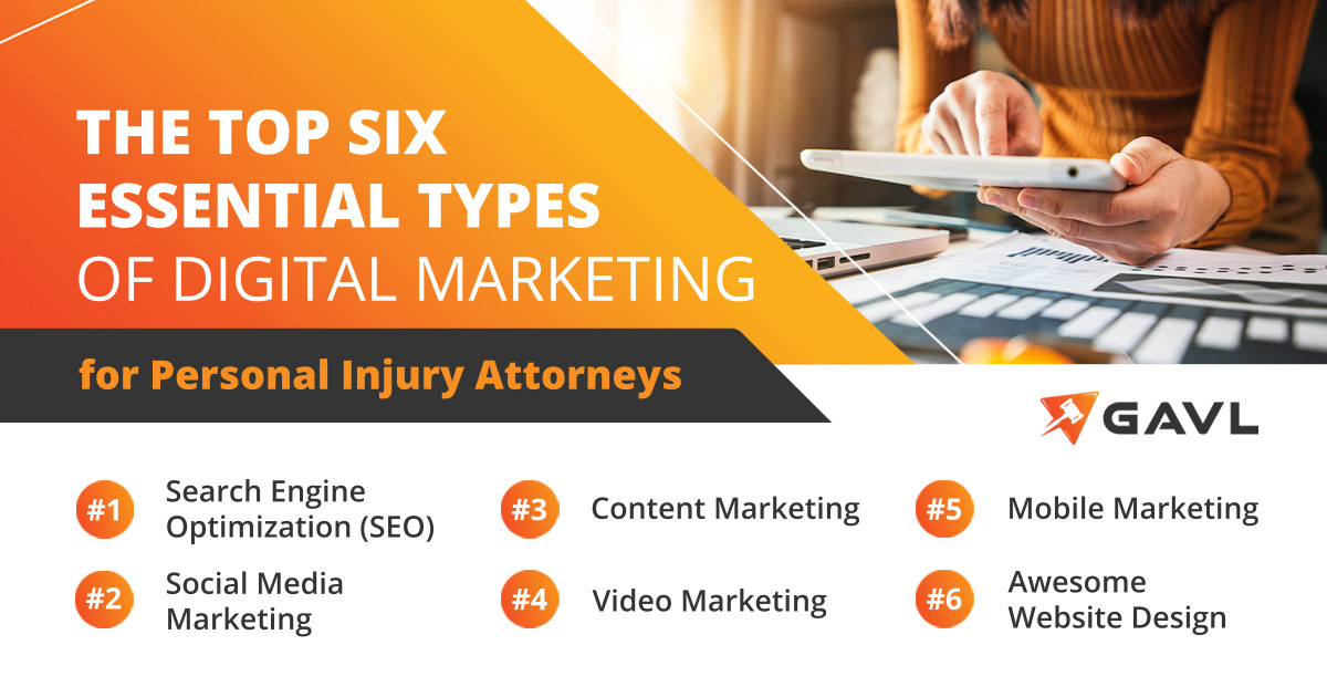 The Top Six Essential Types of Digital Marketing for Personal Injury Attorneys